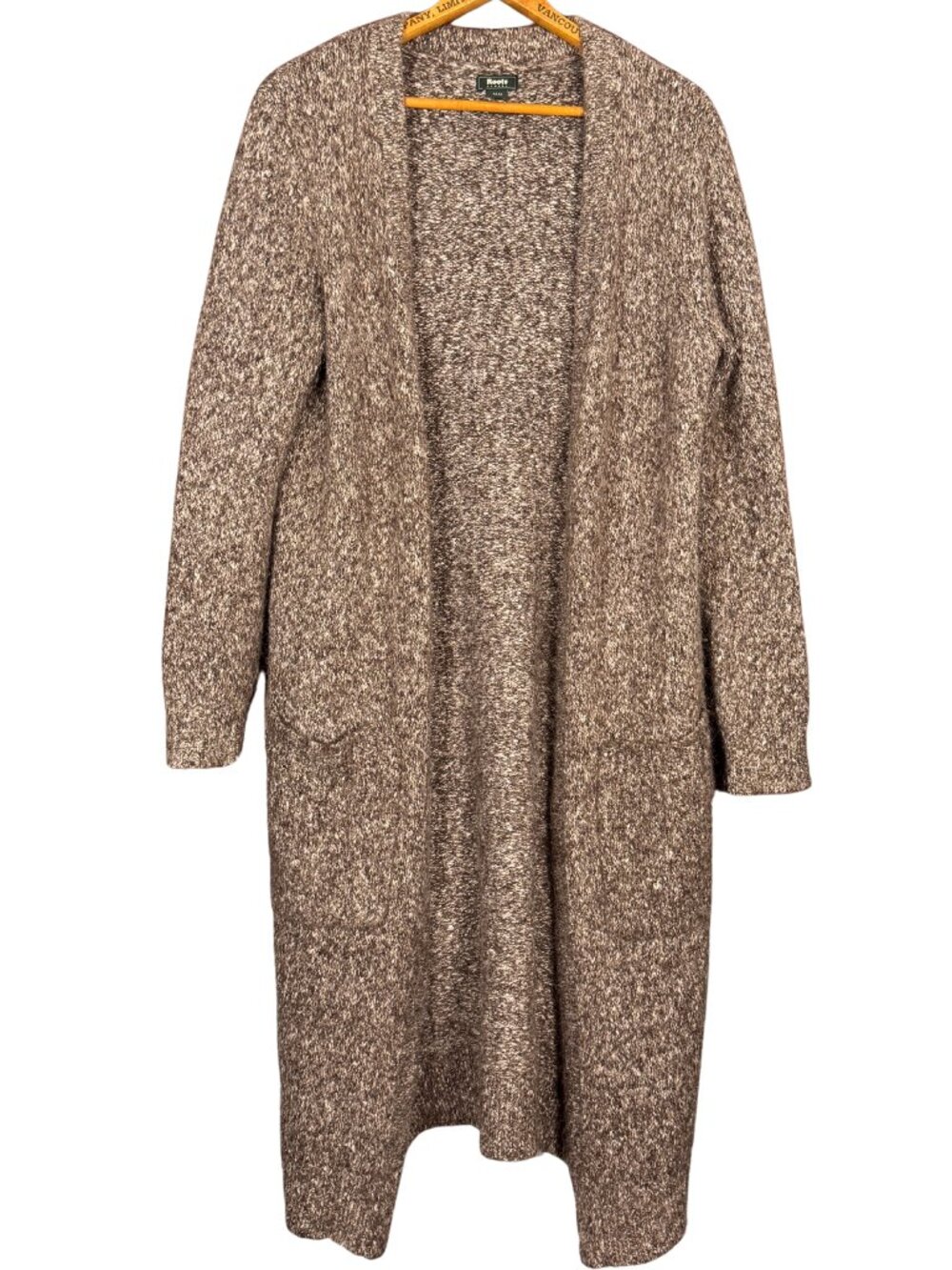 Roots Alpaca Wool Blend Cardigan Duster Medium Cozy Brown Long Cardigan